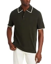 Nn07 Damon Silk & Cotton Tipped Sweater Knit Polo Shirt In Rosin