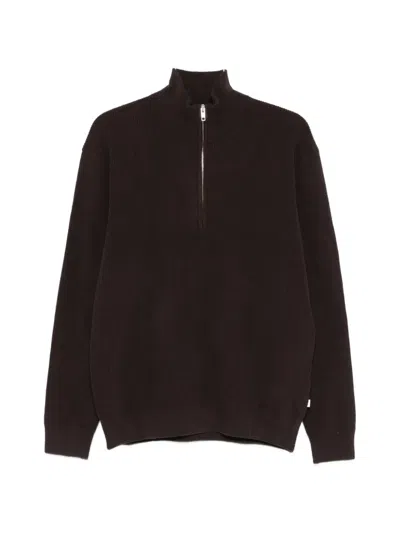 Nn07 Danny 6429 Half-zip Sweater In Brown