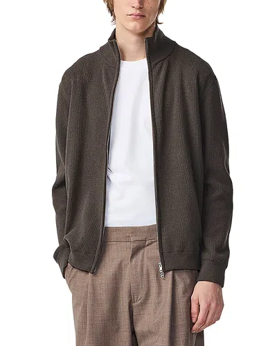 Nn07 Danny Full Zip Ribbed Sweater In Black