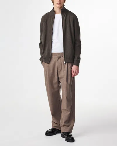 Nn07 Danny Full Zip Ribbed Sweater In Green