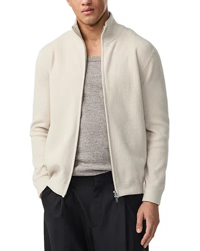 Nn07 Danny Full Zip Ribbed Sweater In Neutral