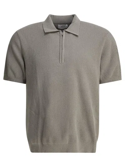 Nn07 Danny Polo Knit Short Sleeve Top In Gray