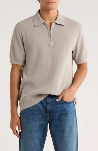 Nn07 Danny Zip Polo In Neutral
