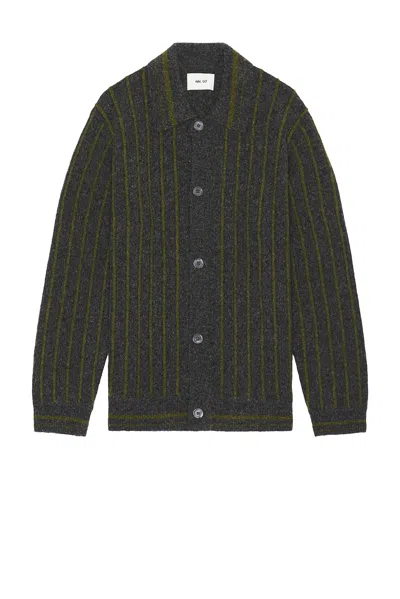 Nn07 Darren Polo Cardigan In Medium Grey Melange