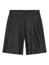 Nn07 Darted Linen Shorts In Black