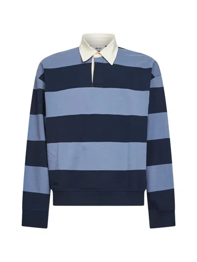 Nn07 David Striped Sweatshirt In Blue