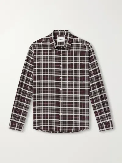 Nn07 Deon 50037 Checked Woven Organic Cotton Shirt In Multi