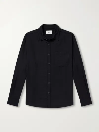 Nn07 Deon 5027 Lenzing™ Ecovero™ Twill Shirt In Black