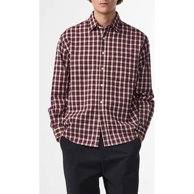 Nn07 Deon 5465 Organic Cotton Button-up Shirt In Red