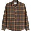 Nn07 Deon 5465 Organic Cotton Button-up Shirt In Brown Check
