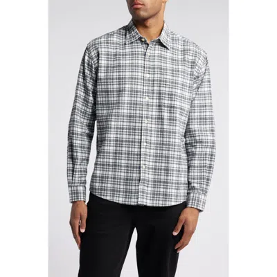 Nn07 Deon 5465 Organic Cotton Button-up Shirt In Grey Check