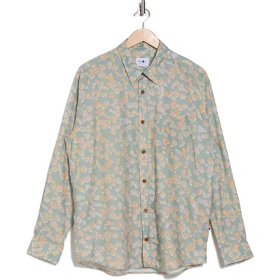 Nn07 Deon 5655 Floral Cotton & Lyocell Button-up Shirt In Pale Green