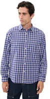 Nn07 Deon Check Button Down Shirt Cobolt Check In Blue