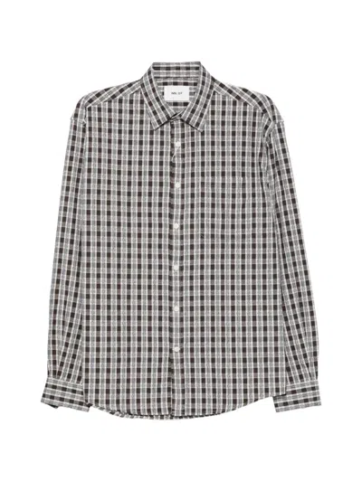 Nn07 Deon Check Shirt In Brown