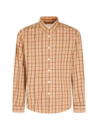 Nn07 Deon Checked-pattern Shirt In Brown