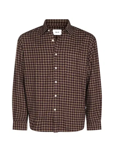 Nn07 Deon Check-pattern Shirt In Red