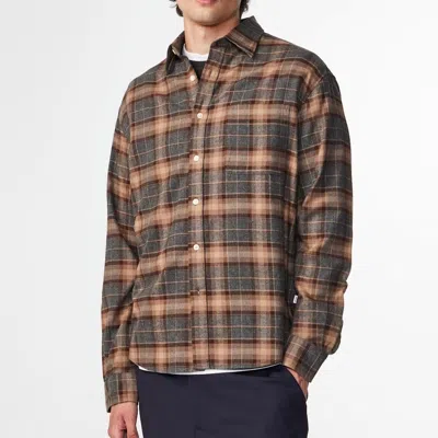 NN07 DEON FLANNEL SHIRT IN BROWN CHECK