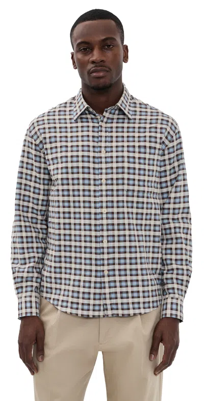 Nn07 Deon Plaid Shirt Blue Check