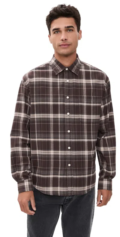Nn07 Deon Plaid Shirt Dusky Port In Green