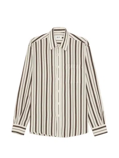 Nn07 Deon Striped Chest-pocket Shirt In Multi