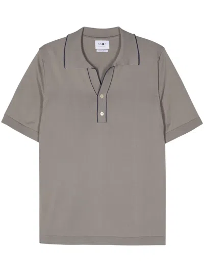 Nn07 Donald Stripe-detail Polo Shirt In 灰色