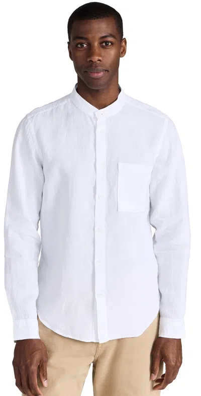 Nn07 Eddie Linen Band Collar Shirt White