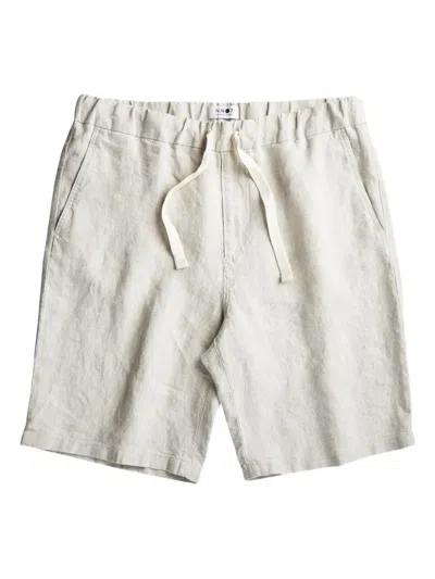 Nn07 Elasticated Drawstring Linen Shorts In White
