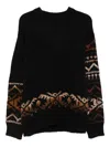 Nn07 Emil 60032 Fair Isle Wool-blend Sweater In Black