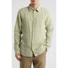 Nn07 Enzo 5728 Stripe Linen Button-up Shirt In Green