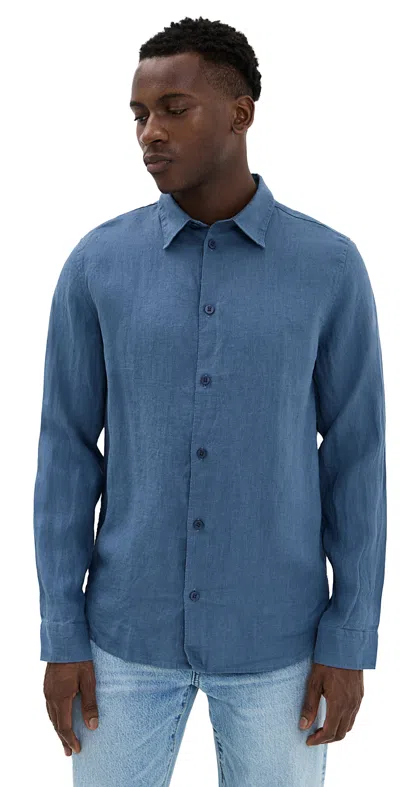 Nn07 Enzo Linen Shirt Bering Sea