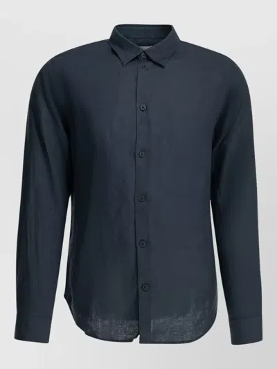 Nn07 Enzo Mens Long Sleeve Regular Collar Shirt In Blue