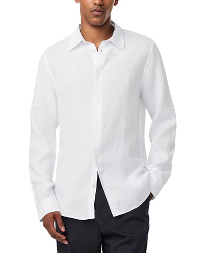 Nn07 Enzo Regular Fit Linen Shirt In White
