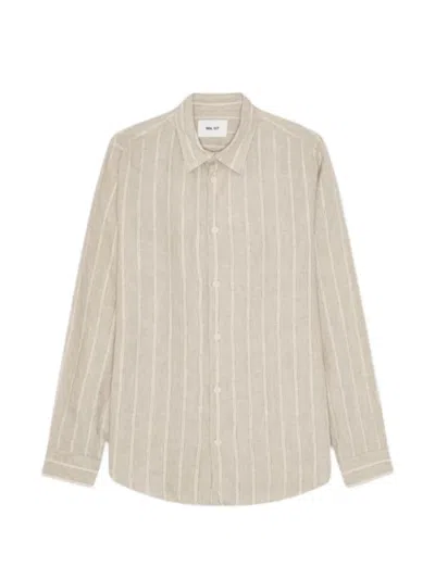 Nn07 Enzo Striped Long-sleeve Shirt In Neutral