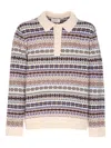 Nn07 Fair Isle-knit Long-sleeved Polo Shirt In Multi