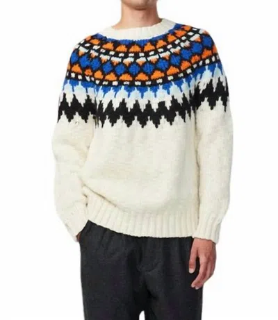 Nn07 Felix Nordic Sweater In Ecru Multi