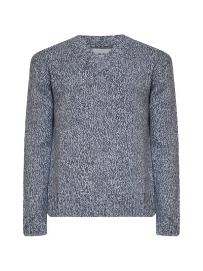 Nn07 Flint Marl-knit V-neck Sweater In 그레이