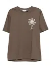 Nn07 Floral-motif T-shirt In Brown