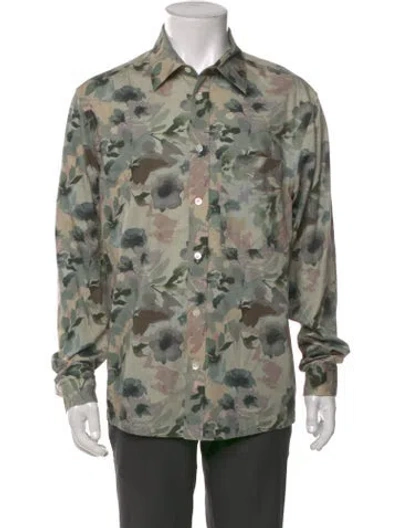 Pre-owned Nn07 Floral Print Long Sleeve Shirt In Green