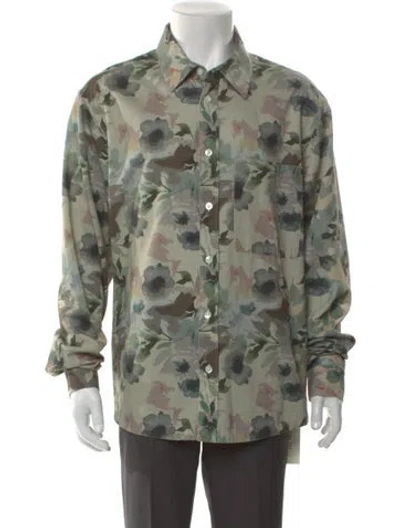 Pre-owned Nn07 Floral Print Long Sleeve Shirt In Green