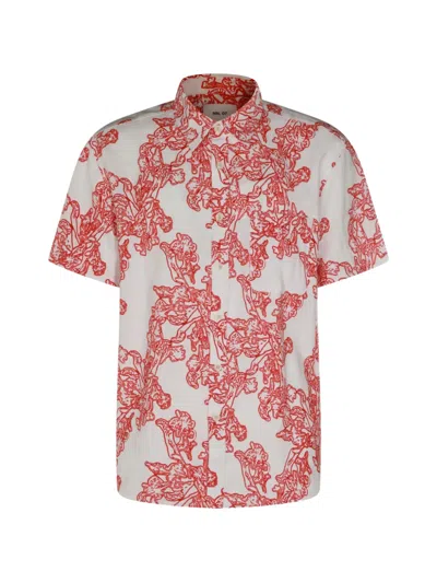 Nn07 Floral-print Short-sleeve Shirt In White