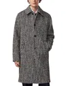 Nn07 Chevron Motif Long Sleeve Coat With Pockets In Gray