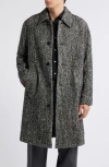 Nn07 Chevron Motif Long Sleeve Coat With Pockets