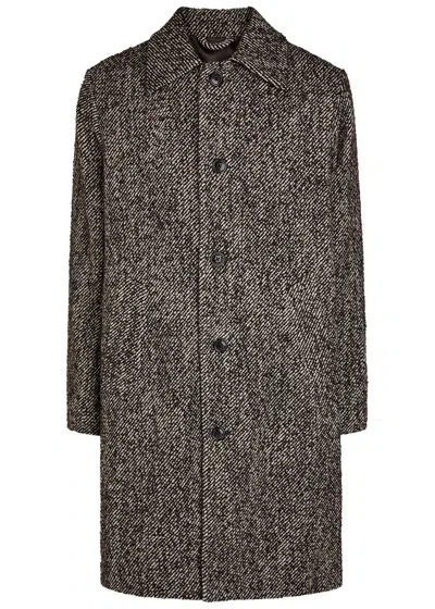 Nn07 Franco Patterned Wool-blend Coat In Gray