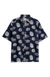 Nn07 Freddy 5715 Short Sleeve Button-up Shirt In Blue