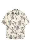 Nn07 Freddy 5971 Abstract Floral Short Sleeve Modal Blend Button-up Shirt