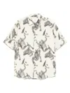 Nn07 Freddy 5971 Abstract Floral Short Sleeve Modal Blend Button-up Shirt