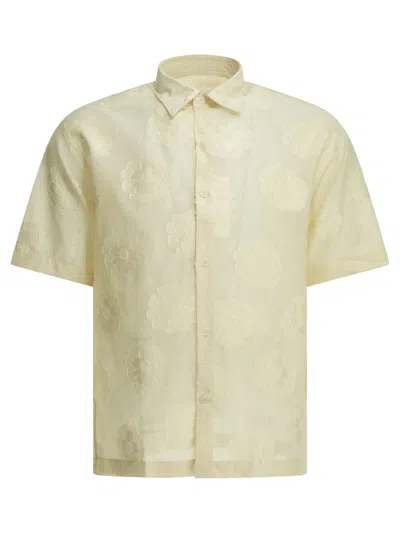 Nn07 Freddy Short Sleeve Floral Casual Shirt In Yellow