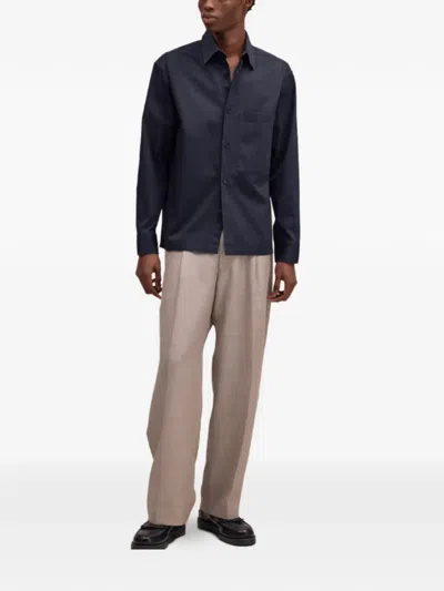 Nn07 Freddy Chest-pocket Shirt In Blue