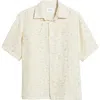 Nn07 Freddy Shirt Tailored Collar Short Sleeves Texture In Ivory