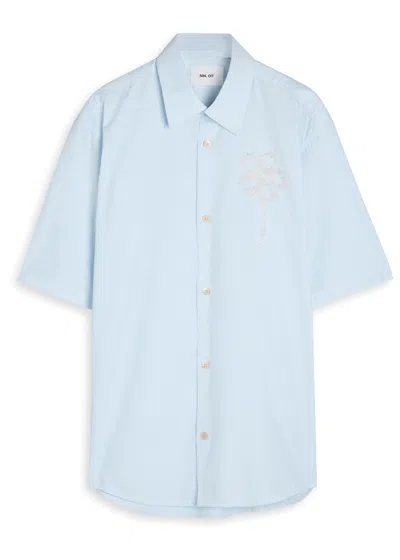 Nn07 Freddy Floral-appliquéd Cotton Shirt